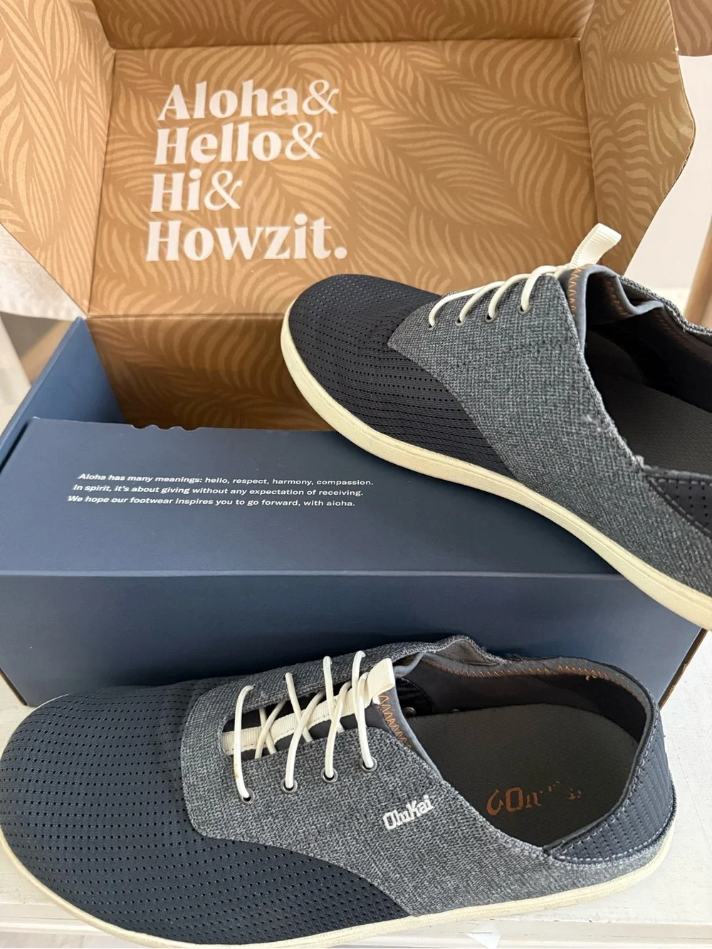 OluKai Men’s Navy and Gray Casual Sneakers